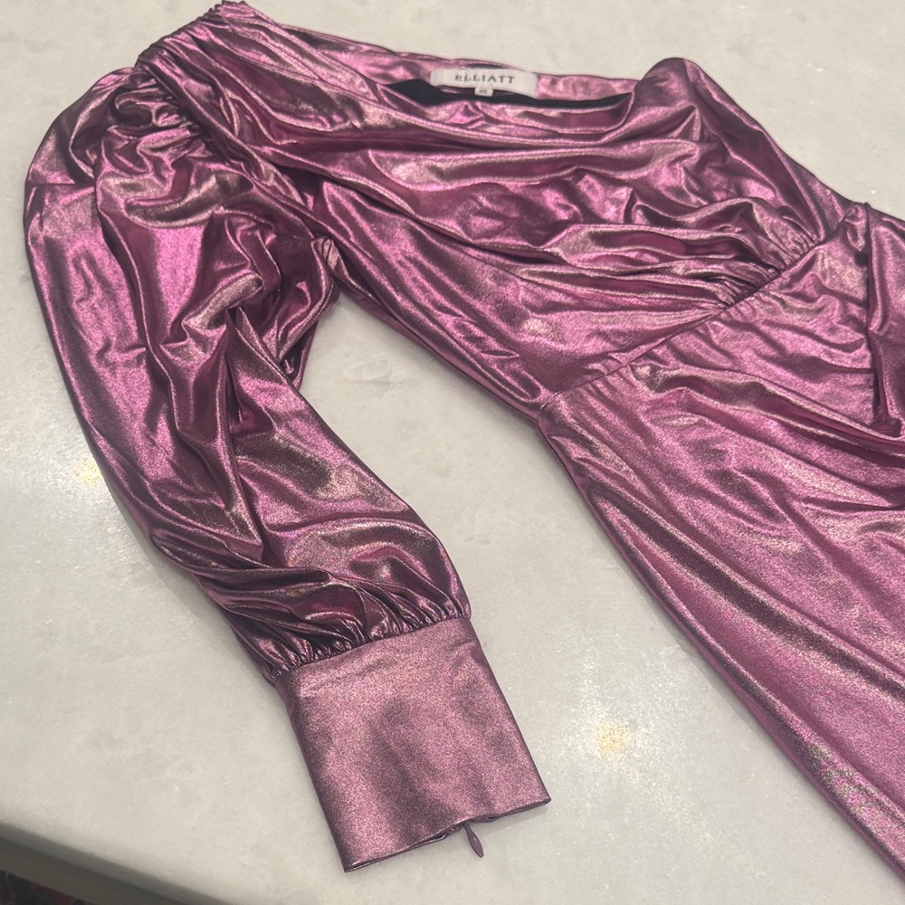 Elliatt Metallic Pink Midi Dress